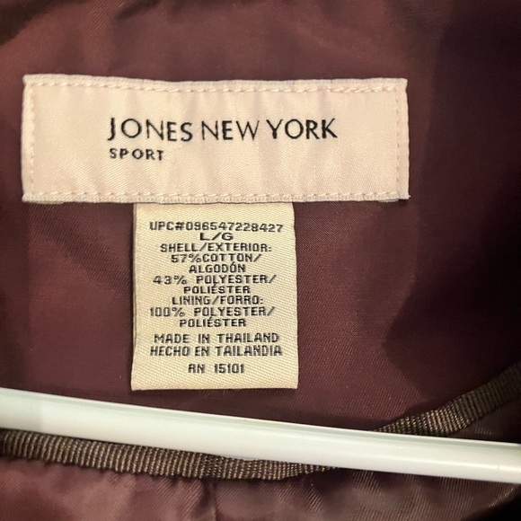 Women’s Jones New York Sport Hooded Trench (plum, size L, pre-owned) - Picture 4 of 6